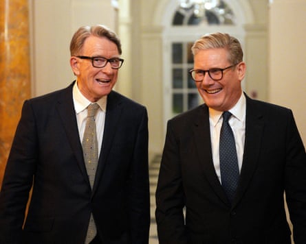 Peter Mandelson and Keir Starmer share a joke together