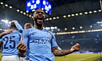 Sterling and Sané stage late rescue act for 10-man City