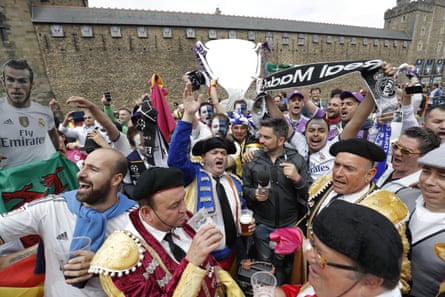 Real Madrid fans enjoy Cardiff before the 2017 Champions League final.