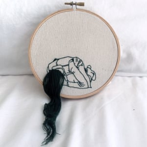 Work by the Malaysian born model and embroidery artist Sheena Liam.