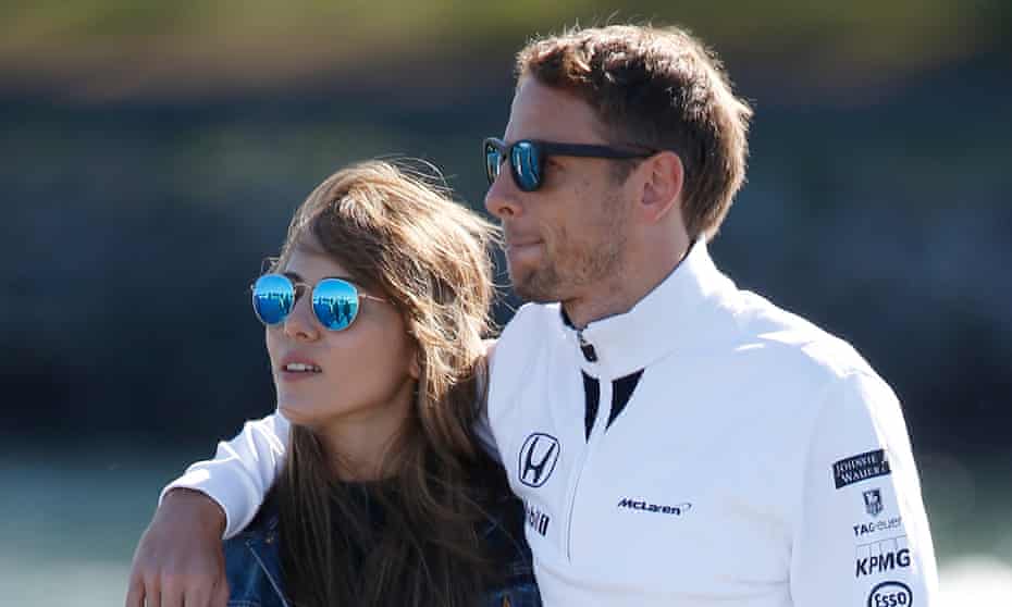 Jenson Button and his wife, Jessica