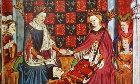 Henry VI and Margaret of Anjou as depicted in the Talbot Shrewsbury book of 1445.