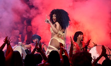 Megan Thee Stallion performs on stage.