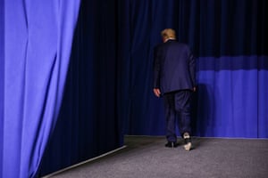 Trump departs after the tour and plant opening with Morrison and Pratt.