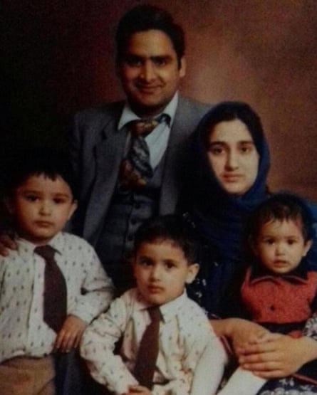 Choudhary Aslam Wassan and his young family after he moved to Birmingham from Pakistan aged 21 in the 1970s.