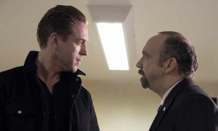 Damian Lewis as Bobby ‘Axe’ Axelrod and Paul Giamatti as Chuck Rhoades in Billions.