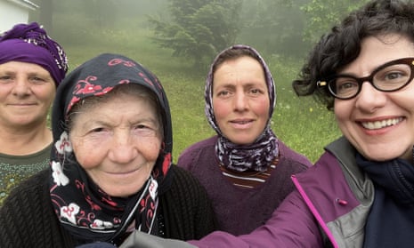 Professor Ioanna Sitaridou, right, with a 100 year-old Romeyka speaker in Turkey’s Trabzon region.