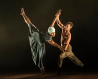 Isabela Coracy and Ebony Thomas in Ingoma by Mthuthuzeli November from Ballet Black At 25 at Sadler's Wells