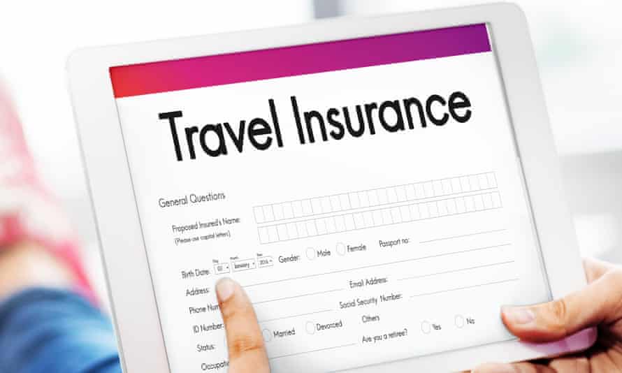 Travel insurance claim form concept