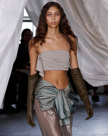 A model walks the runway during the Bianca Spender show at Australian fashion week 2026 at Studio One, Legs On The Wall