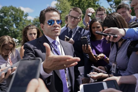 Scaramucci speaks to the press in 2017.