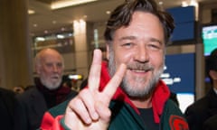 Russell Crowe Arrives At Incheon Airport<br>INCHEON, SOUTH KOREA - JANUARY 17: (EXCLUSIVE COVERAGE) Actor Russell Crowe is seen upon arrival at Incheon International Airport on January 17, 2015 in Incheon, South Korea. (Photo by Han Myung-Gu/WireImage)