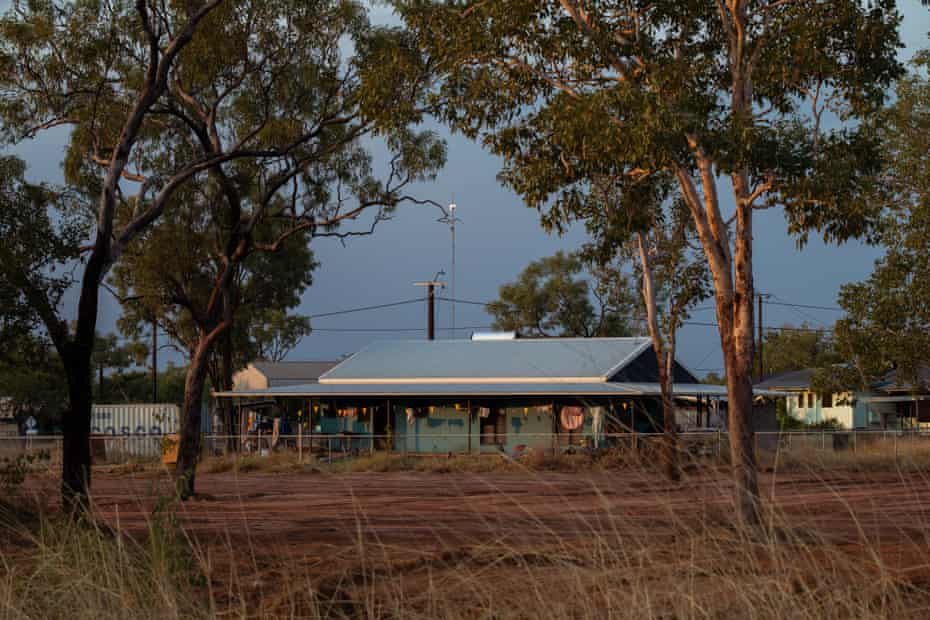 A house seen at sunset at remote Aboriginal community, Binjari.