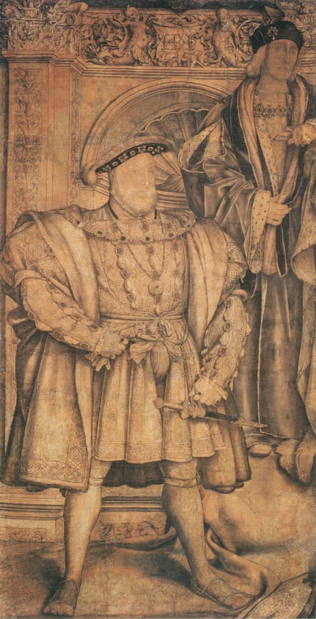 Henry VII and Henry VIII (Cartoon for the Whitehall Mural), 1536-37, by Hans Holbein the Younger