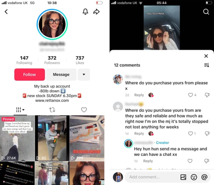 TikTok influencers fuelling parallel market for unlicensed weight-loss drug | Consumer affairs | The Guardian TikTok influencers fuelling parallel market for unlicensed weight-loss drug | Consumer affairs | The Guardian