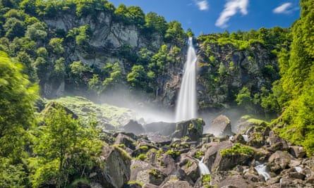Foroglio’s famous 80-metre waterfall.