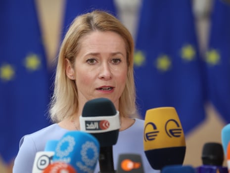 European High Representative of the Union for Foreign Affairs, Kaja Kallas, speaks to the press during the European Foreign Affairs Council in Brussels, Belgium on 23 June 2025.