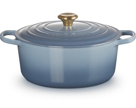Le Creuset Dark blue Cast Iron Round Casserole dish.