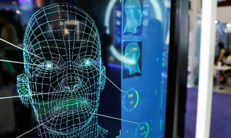 Facial recognition technology on display at a tech conference in Beijing