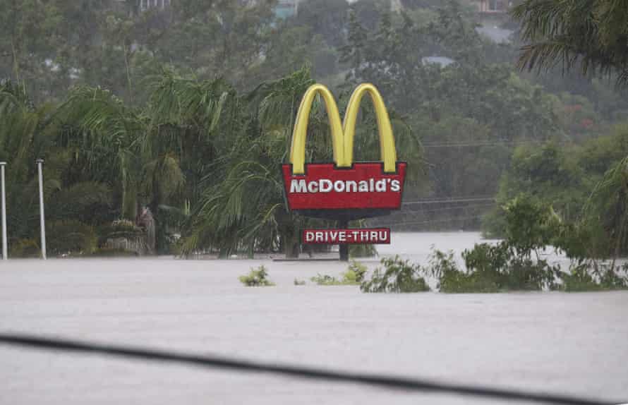The McDonald’s in Lismore under water