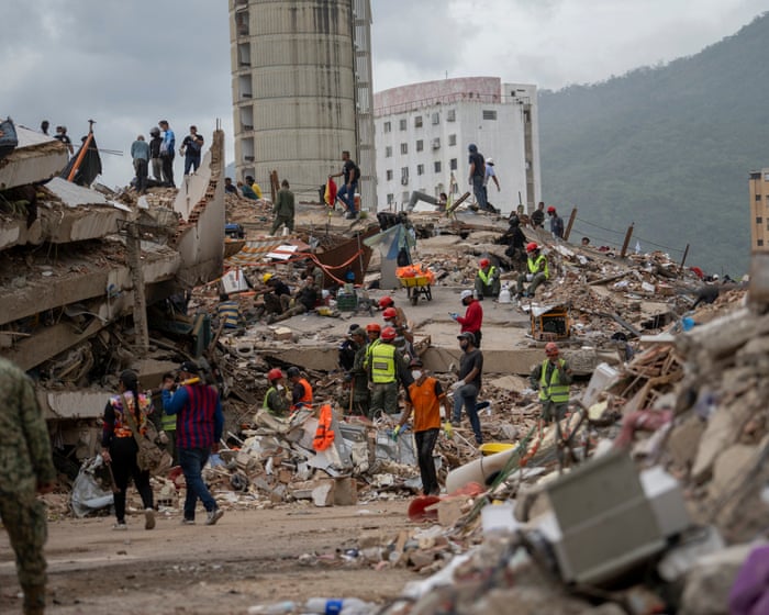 ‘You need to be brave’: Venezuela’s ‘moles’ search for earthquake victims