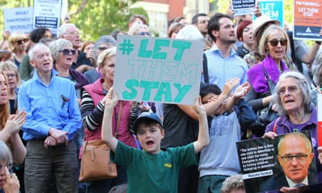 A #LetThemStay rally in Melbourne: protesters say the government should allow 267 asylum seekers to remain in Australia.