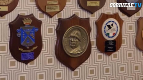 Ignazio La Russa filmed with fascist memorabilia in his home in 2018 footage – video