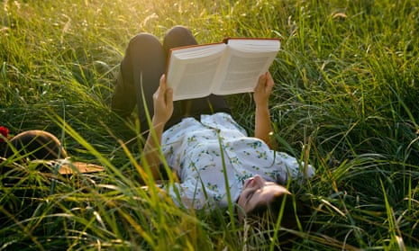 reading in the grass