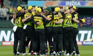 Australia's women's cricket team celebrate their world Twenty20 win