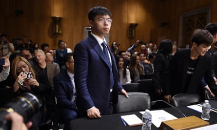 Joshua Wong at a US congressional hearing on China in September 2019