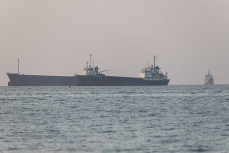 Vessels in the strait of Hormuz near the beach of Bandar Abbas, Iran, on 8 June 2026.