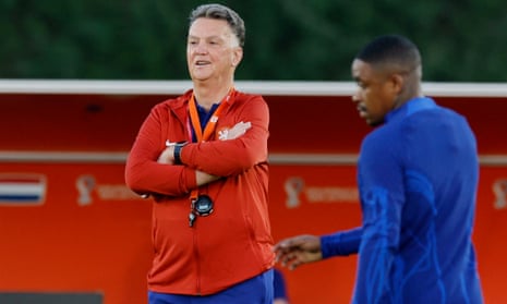 Netherlands coach Louis van Gaal during training on Friday.