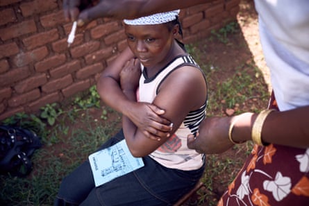 Dausi Mukwana, 26, a rural Ugandan, receives a contraceptive called Sayana Press
