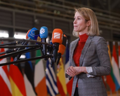 EU’s top diplomat Kaja Kallas at the start of a Foreign Affairs Council in Brussels, Belgium.