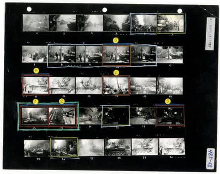 Josef Koudelka’s contact sheet from the Prague invasion, August 1968
