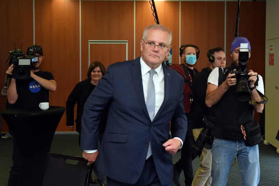 Prime minister Scott Morrison at a community afternoon tea at the Nowra Golf Club in the seat of Gilmore