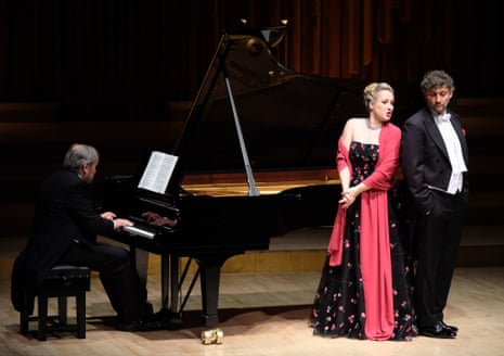 ‘Funny, ecstatic and sad’ … soprano Diana Damrau and tenor Jonas Kaufmann accompanied by Helmut Deutsch on piano perform the Italienisches Liederbuch.