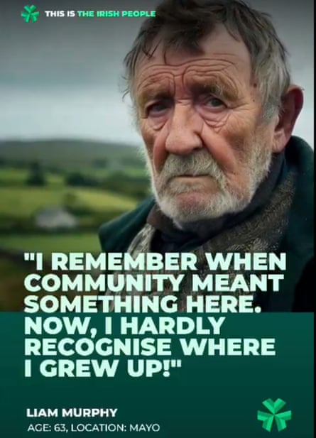 A screengrab from a video generated by AI and posted on X by the Irish People party.