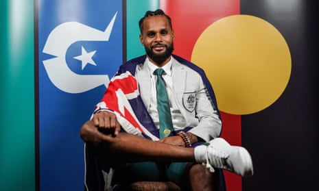 Australia's first Indigenous Olympic flag-bearer Patty Mills, before the Boomers won bronze at the Tokyo Olympic Games.