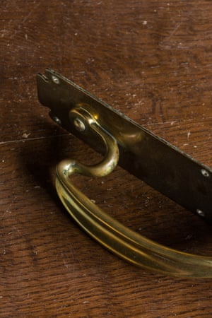 Reclaimed backplated brass handles, £95, by Retrovius