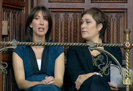 Samantha Cameron and Sarah Vine at the state opening of Parliament, 2010