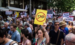 a Protest In Madrid Against the Ttip trade deal