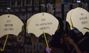 Anti-government protesters in Hong Kong on Saturday.