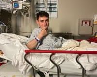 James Greig, pictured in hospital in New Orleans.