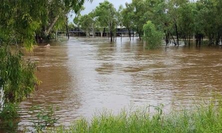 Flooding at Fitzroy Crossing in the Kimberley on Wednesday.
