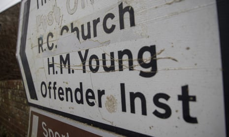 A road sign directing to a young offender institute