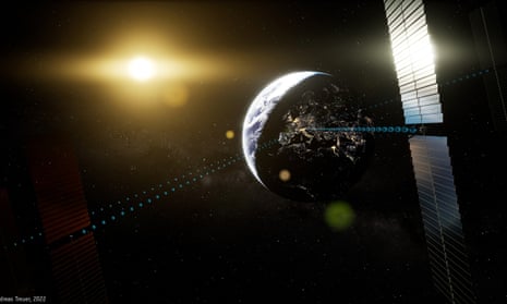 An image from the European Space Agency’s proposed Solaris project to study the feasibility of space-based solar power. 