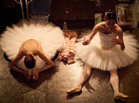 The National Ballet of Japan (NBJ) backstage during Etudes as part of a performance of “Ballet Coffret