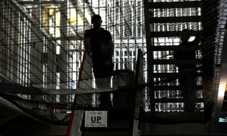 Guards inside Pentonville prison in London