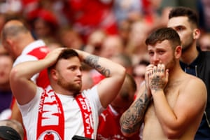 Nervous times for fans during the Play off Final.